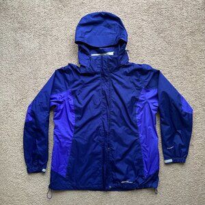 Eddie Bauer Jacket Womens XL Full Zip Waterproof Hood Weatheredge Purple